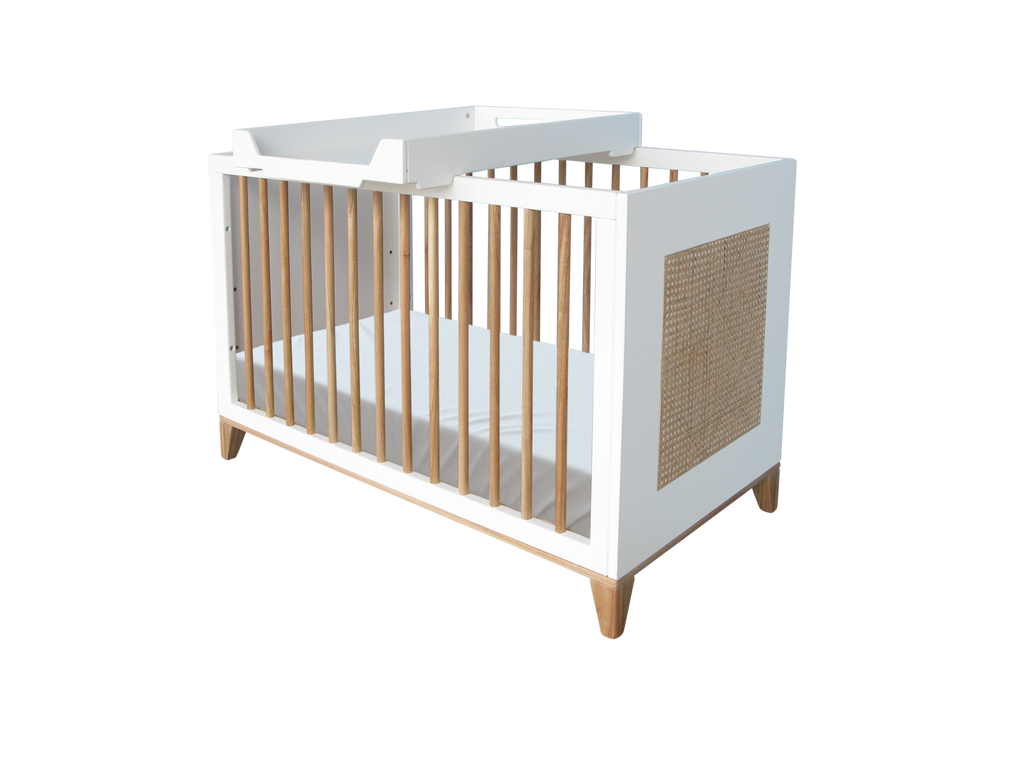 Holz / Rattan Babybett