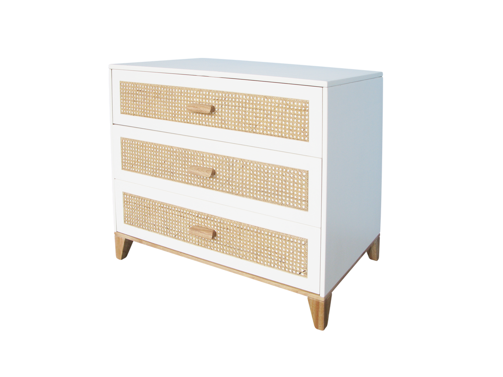 Holz / Rattan Kommode